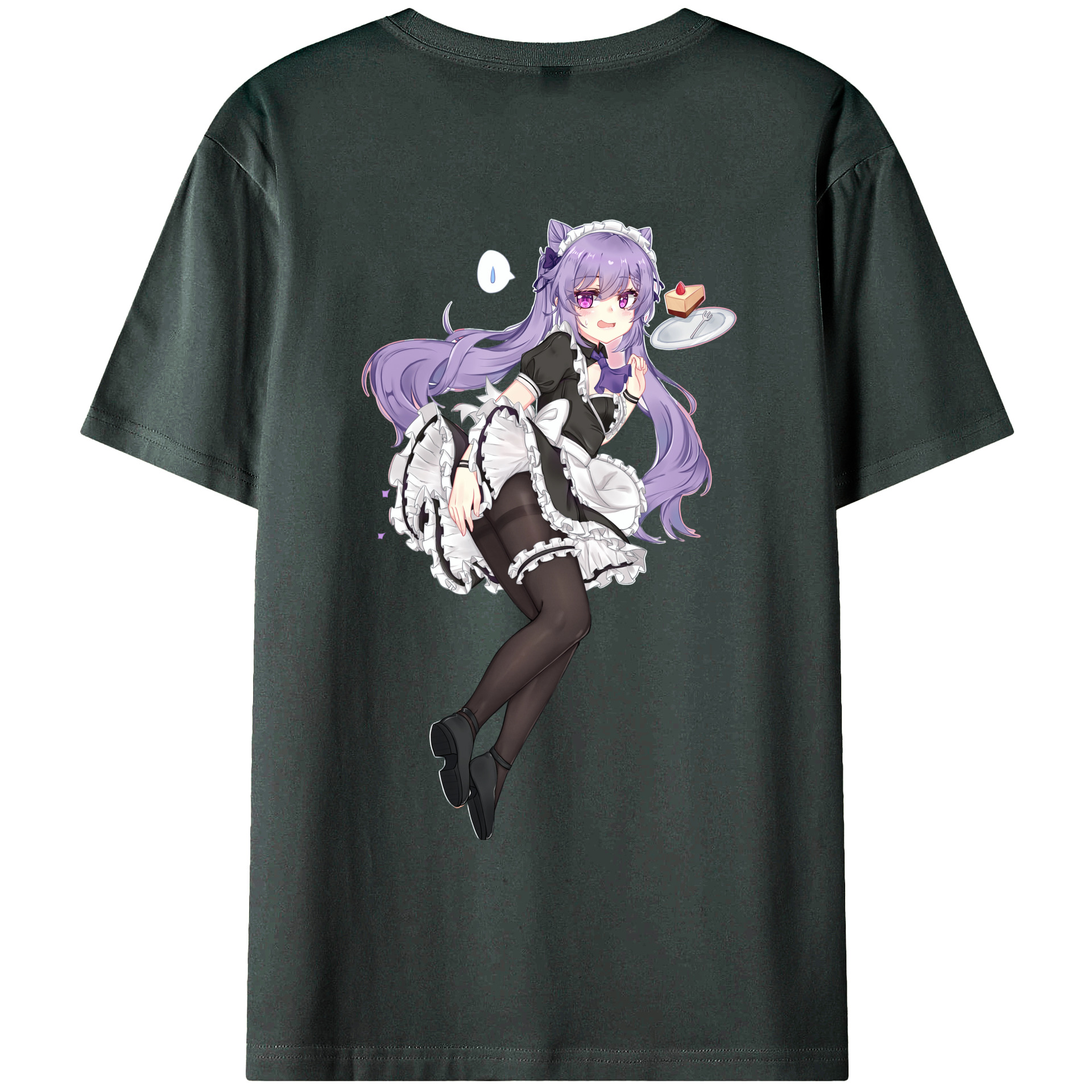 げんし神 刻晴 こくせい genshin Kokusei 綿100％ メンズ半袖Tシャツ（バックプリント） 通気性
